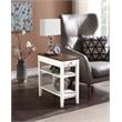 Pemberly Row Three Tier End Table With Drawer in Brown Wood Finish
