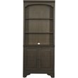Pemberly Row Modern Bookcase with Cabinet in Burnished Oak Finish