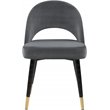 Pemberly Row Arched Back Upholstered Side Chair in Gray Finish