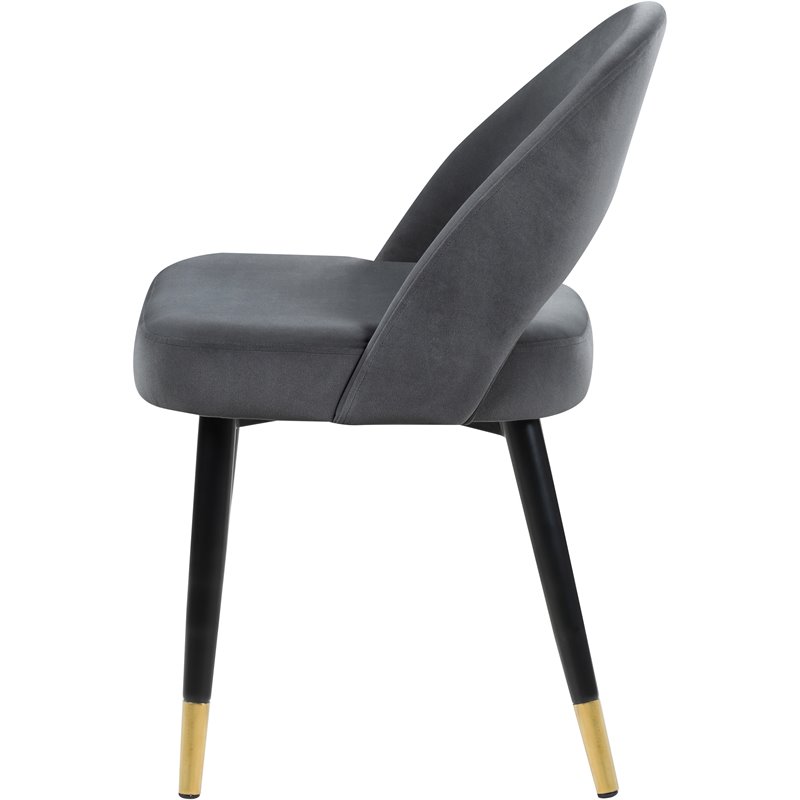 Pemberly Row Arched Back Upholstered Side Chair in Gray Finish