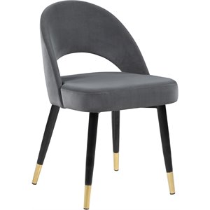 Pemberly Row Arched Back Upholstered Side Chair in Gray Finish