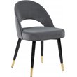 Pemberly Row Arched Back Upholstered Side Chair in Gray Finish