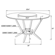 Pemberly Row Round Dining Table with Lazy Susan in White and Chrome