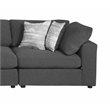 Pemberly Row 4-Piece Modern Fabric Upholstered Sectional in Charcoal