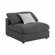 Pemberly Row 4-Piece Modern Fabric Upholstered Sectional in Charcoal