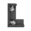 Pemberly Row 4-Piece Modern Fabric Upholstered Sectional in Charcoal
