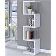 Pemberly Row 4 Shelf Contemporary Wooden Geometric Snaking Bookcase in White