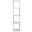 Pemberly Row 4 Shelf Contemporary Wooden Geometric Snaking Bookcase in White