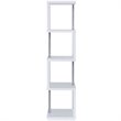 Pemberly Row 4 Shelf Contemporary Wooden Geometric Snaking Bookcase in White