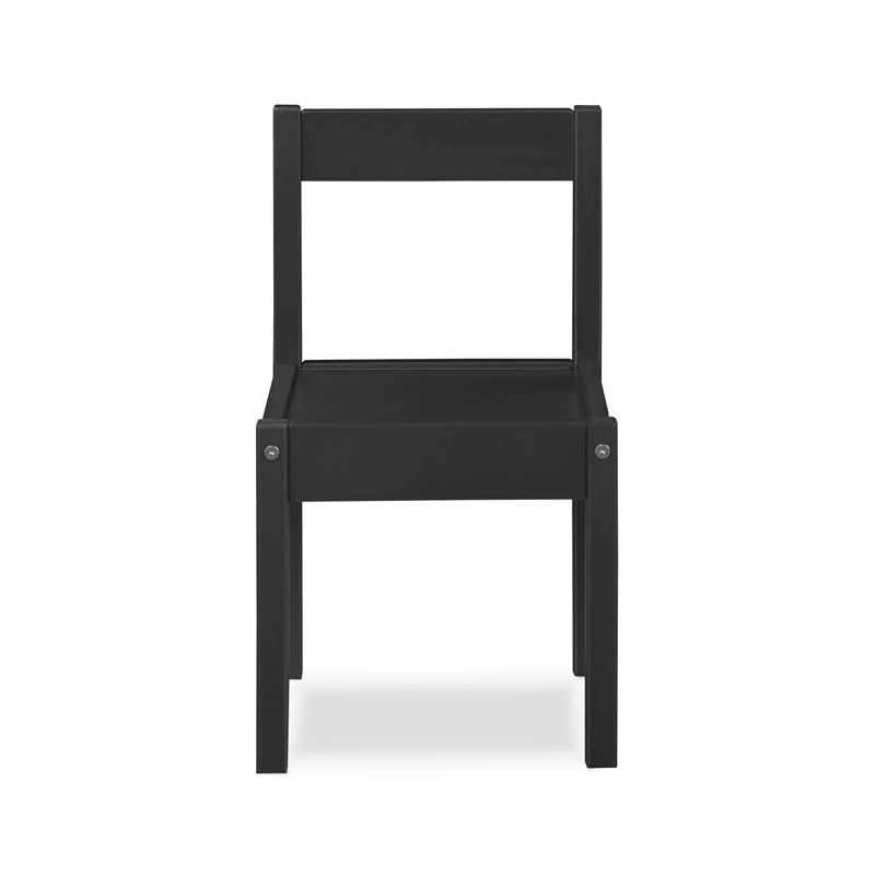 Pemberly Row 3-Piece Wood Dry Erase Kids Table & Chair Set in Black