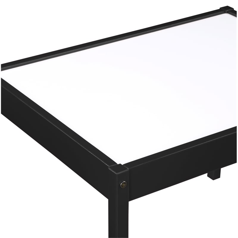 Pemberly Row 3-Piece Wood Dry Erase Kids Table & Chair Set in Black