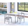 Pemberly Row 3-Piece Wood Dry Erase Kids Table & Chair Set in Gray