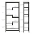 Pemberly Row 5-Shelf Geometric Glass & Steel Metal Bookcase in Blackened Bronze