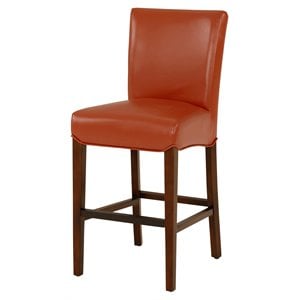Pemberly Row 26.5&quot Bonded Leather Counter Stool in Orange Finish
