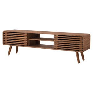 Pemberly Row 58&quot Mid-Century Wood Low-profile TV Stand in Brown