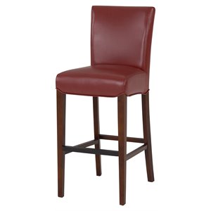 Pemberly Row 26.5&quot Bonded Leather Counter Stool in Pomegranate Red