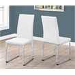 Pemberly Row Dining Chair Set Of 2 Side Kitchen Dining Room Leather Look White