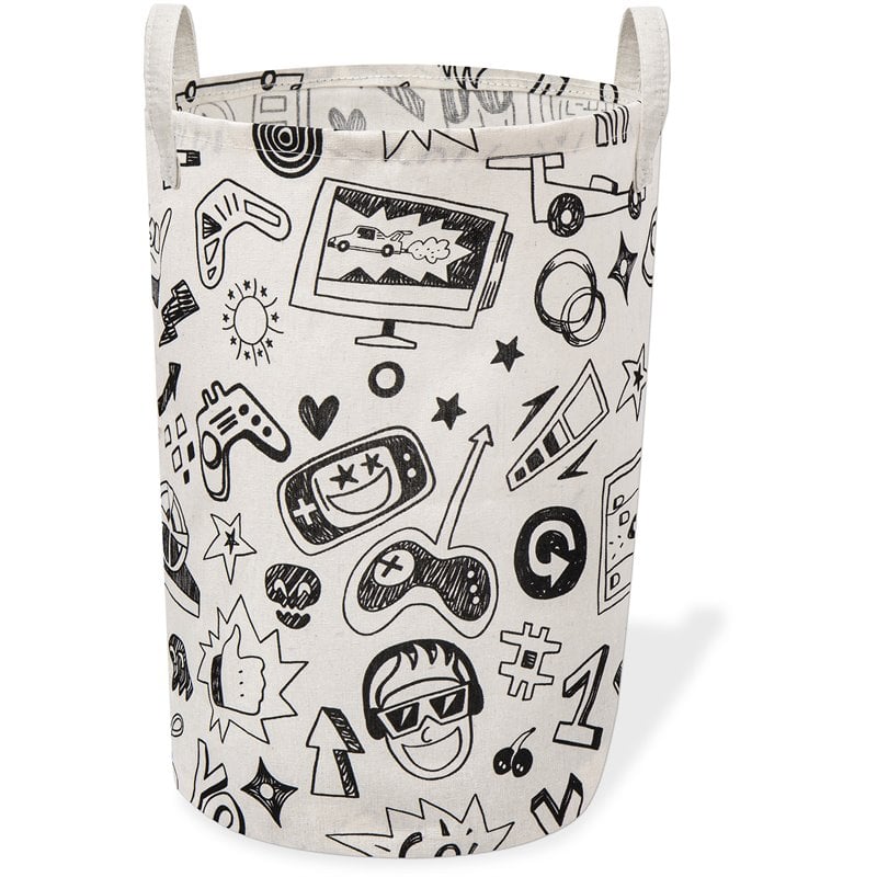 Pemberly Row Printed Foldable Laundry Basket Gaming Multi-Color