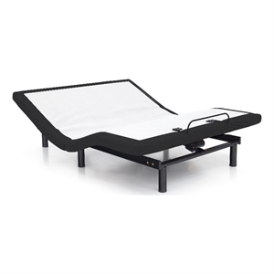 Pemberly Row Metal Black Finish 2 Motor Queen Adjustable Bed