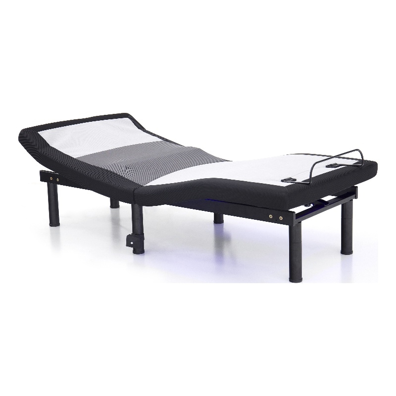 Pemberly Row Metal Black Finish 3 Motor Queen Adjustable Bed