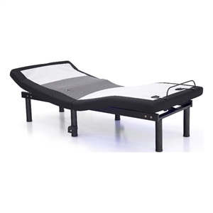 Pemberly Row Metal Black Finish 3 Motor Twin XL Adjustable Bed