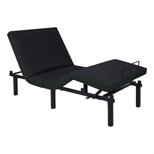 Pemberly Row Metal Black 2 Motor King Adjustable Bed & USB Outlet & 3 Pre-sets