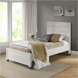 Pemberly Row Solid Wood Twin Platform Bed in Shabby White Finish