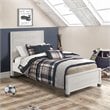 Pemberly Row Solid Wood Twin Platform Bed in Shabby White Finish