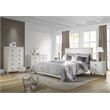 Pemberly Row Solid Wood Twin Platform Bed in Shabby White Finish