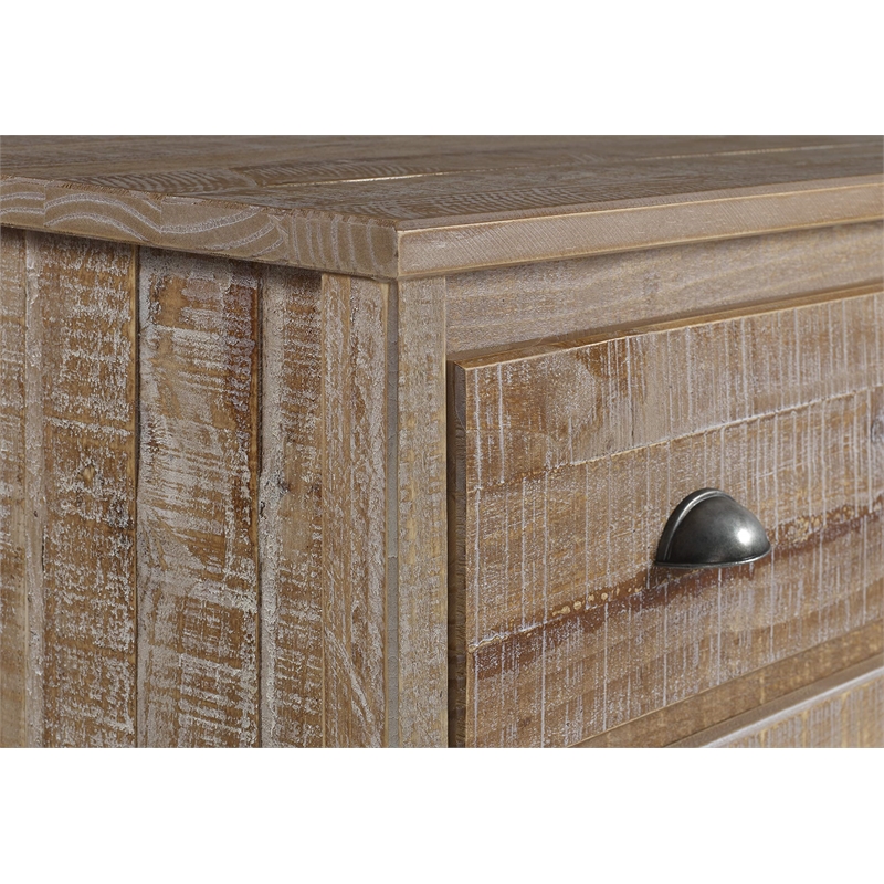 Pemberly Row Solid Wood 5-Drawer Bedroom Chest in Barnwood Finish