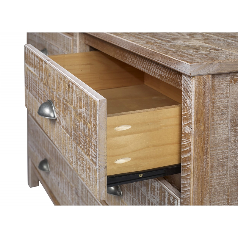 Pemberly Row Solid Wood 5-Drawer Bedroom Chest in Barnwood Finish