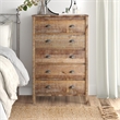 Pemberly Row Solid Wood 5-Drawer Bedroom Chest in Barnwood Finish