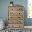 Pemberly Row Solid Wood 5-Drawer Bedroom Chest in Barnwood Finish