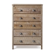 Pemberly Row Solid Wood 5-Drawer Bedroom Chest in Barnwood Finish
