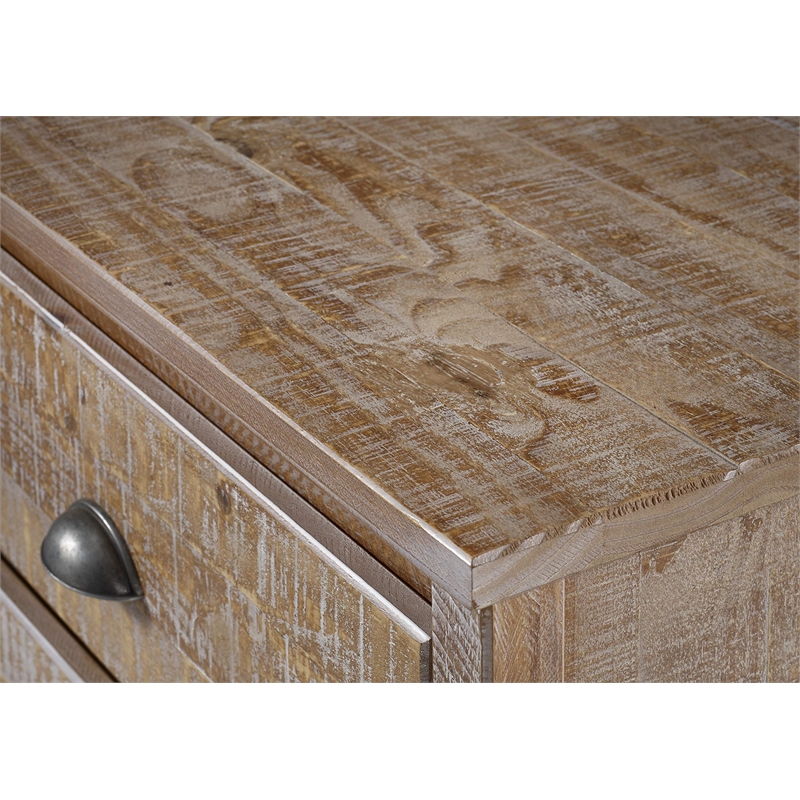 Pemberly Row Solid Wood 5-Drawer Bedroom Chest in Barnwood Finish