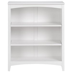 Pemberly Row 36&quot Shaker Style Solid Wood Bookcase in White Finish