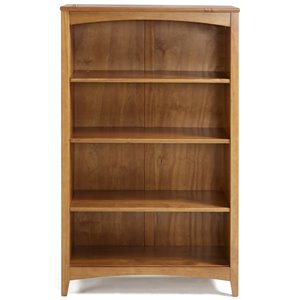 Pemberly Row 48&quot Shaker Style Solid Wood Bookcase in Cherry Finish