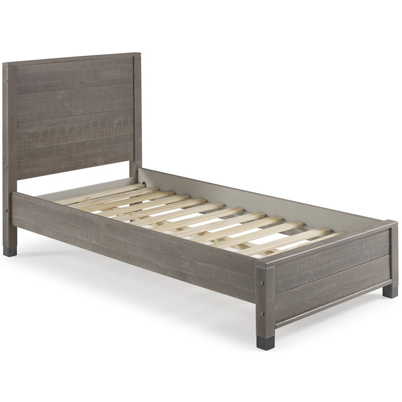 Pemberly Row Solid Wood Twin Platform Bed in Driftwood Gray Finish