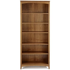 Pemberly Row 72&quot Shaker Style Solid Wood Bookcase in Cherry Finish