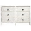 Pemberly Row Solid Wood 6-Drawer Bedroom Dresser in Shabby White