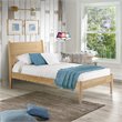 Pemberly Row Mid-Century Wood Twin Panel Bed in Scandinavian Oak