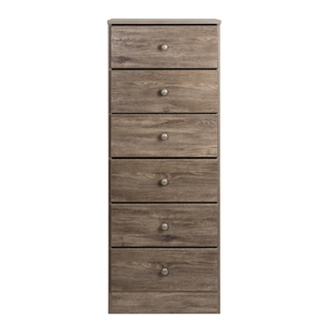 Pemberly Row Drifted Gray Engineered Wood 6-Drawer Tall Chest