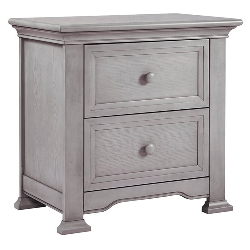Pemberly Row Traditional Wood Nightstand with 2 Drawers in Espresso Finish