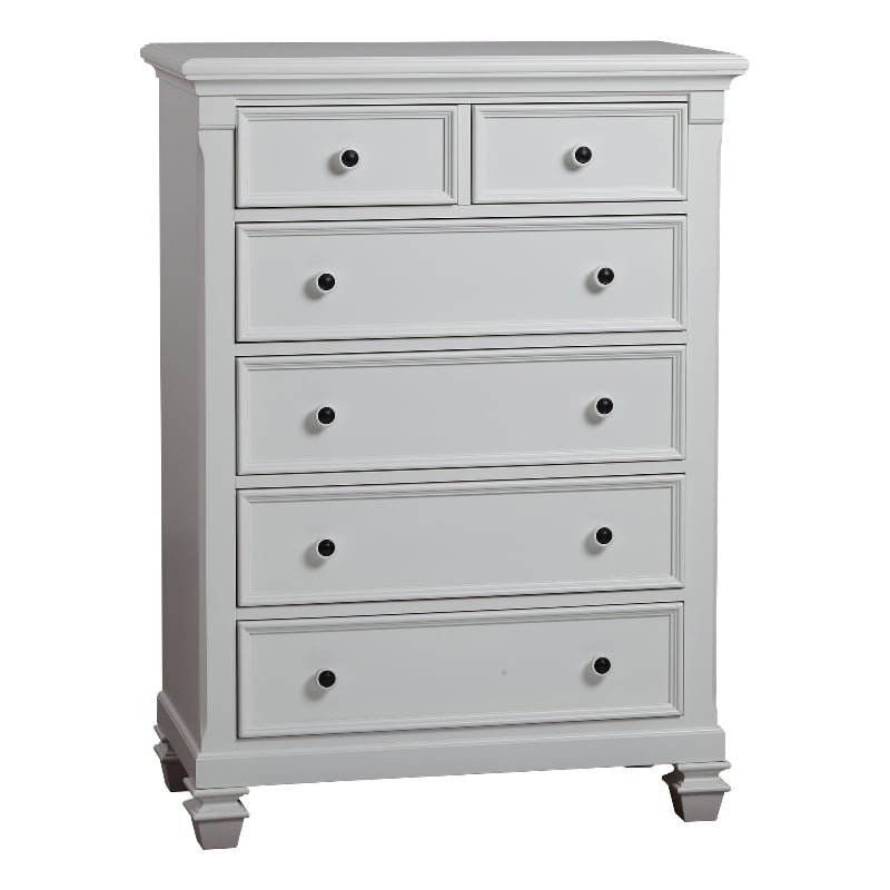 Pemberly Row 6-Drawer Traditional Wood Chest in Pure White Finish