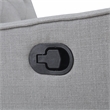 Pemberly Row Wood Fabric Tufted Gliding Swivel Recliner in Woven Gray Finish