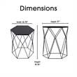 Pemberly Row Modern Element Geometric Side Table in Midnight Black