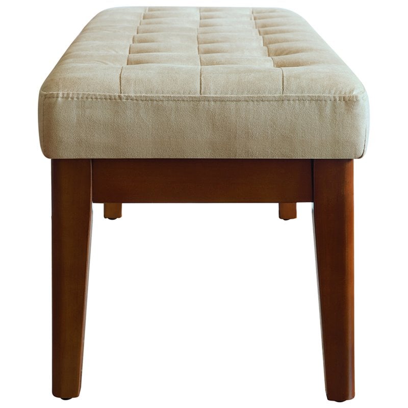 Pemberly Row Modern / Contemporary Tufted Bench in Vanilla Cream