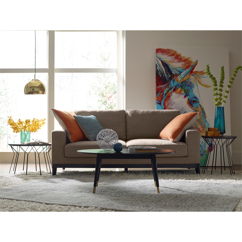 Pemberly Row Modern / Contemporary Coffee Table in Noir Black