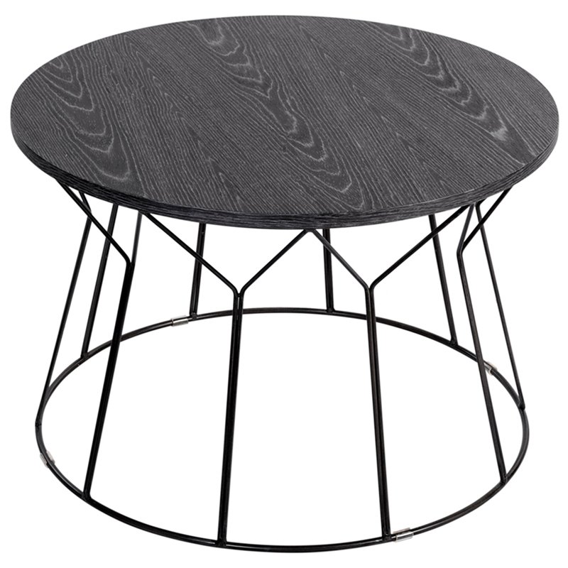 Pemberly Row Modern / Contemporary Coffee Table in Noir Black