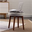 Pemberly Row Modern / Contemporary Round Tufted Stool in Storm Gray